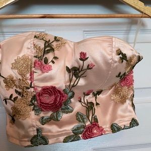 Crop embroidered Corset